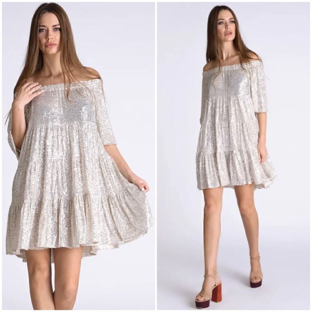 Muche Et Muchette Viky Shift Dress Silver